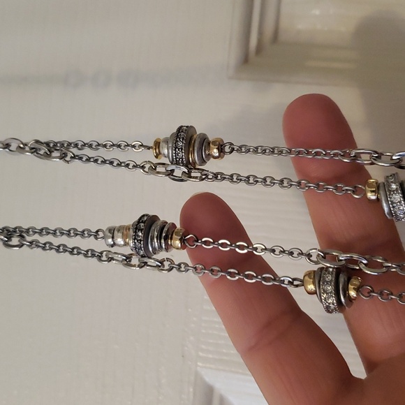 LOFT - Double Strand Necklace Silver/Gold. - Picture 2 of 9